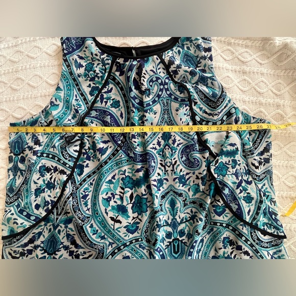 AB Studio Sleeveless Patterned Ruffle Detailed Blouse Women’s Size 3X - Picture 13 of 16
